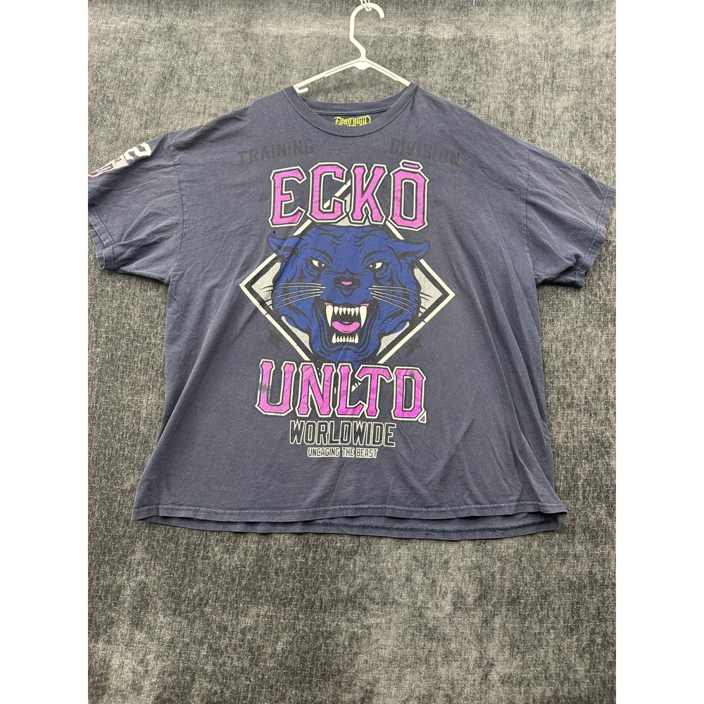 Y2k Ecko Unltd T Shirt Mens 3XL‎ Blue Cotton Beast Training Division Graphic